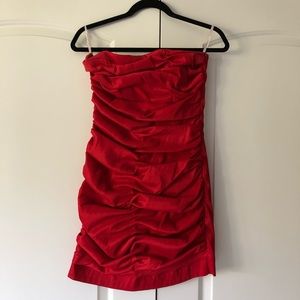 Red Strapless Dress